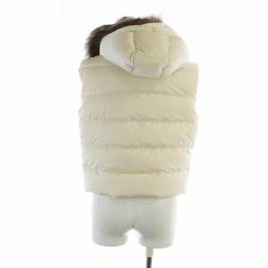 MONCLER ダウンベスト ファー 1 アイボリー