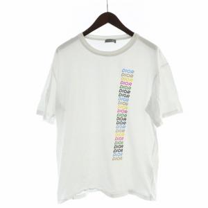 24SS マルチカラー ロゴ Tシャツ カットソー 半袖 コットン プリント L 白 ホワイト 413J696A0817