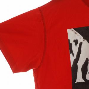 GIVENCHY Tシャツ カットソー 半袖 ミケランジェロ ロゴ プリント XS 赤 レッド GY19 /MQ
