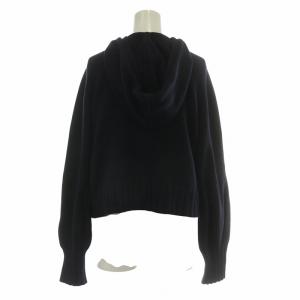 FOXEY ラウンジ フーディ ニット パーカー 40 ネイビー 39923