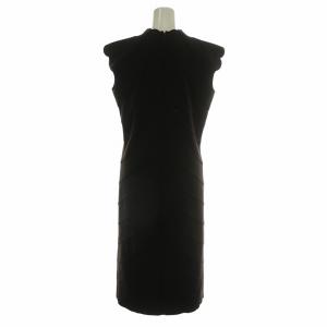 FENDI ワンピース ドレス ウール ノースリーブ ロング スカラップ 44 XL 茶色 ブラウン /XZ GY19