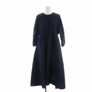 近年モデル ロングワンピース 五分袖 フレア 36 XS 紺 ネイビー GY19 /MQ