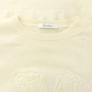 Max Mara 白タグ カシミヤ Mロゴニット プルオーバー カシミア ホワイト