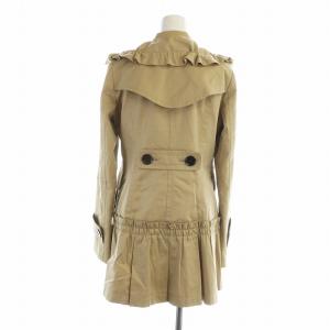 BURBERRY BLUE LABEL トレンチコート ミドル 長袖 裏地チェック ダブル ロゴ 総裏地 38 S ベージュ GY18 /MQ