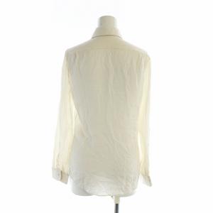 GUCCI シャツ ブラウス 長袖 ロゴ ステンカラー GG 絹 シルク 36 XS アイボリー 661738 GY19