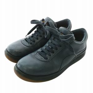 LOUIS VUITTON スニーカー レザー ローカット ロゴ 36 23cm 紺 ネイビー MA1001 /XZ GY19