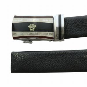 VERSACE ベルト レザー バックル メデューサ シルバー金具 黒 ブラック /XZ GY19