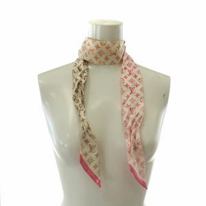 バンドーBB ライジング コンフィデンシャル スカーフ 絹 シルク モノグラム チェーン 総柄 マルチカラー