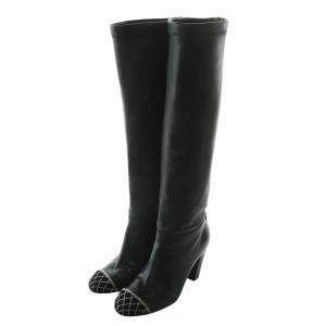 ロングブーツ ココマーク マトラッセ 36 ブラック