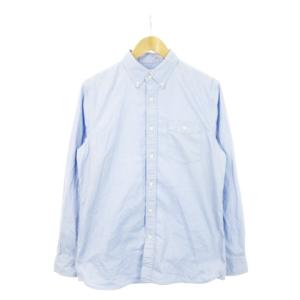 ボタンダウンシャツ オックスフォード 長袖 ストレッチ アウトドア L 青 ブルー NR61662 /AH15