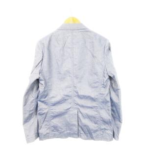 COMME des GARCONS HOMME 2011年製 テーラードジャケット 総裏地 センターベント オックスフォード生地 XS 青 ブルー HI-JO19