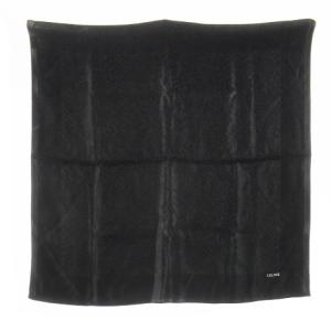 スカーフ スクエア シルク 絹 ジャカード アニマル柄 パイソン柄 ロゴ 黒 ブラック /CK34 GY19