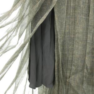 BRUNELLO CUCINELLI シアースカート ロング タック 絹 シルク スリット ヘリンボーン柄 チェック 総柄 小さいサイズ 38