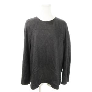24AW 長袖カットソー ラウンドネック 切替 ウール 40 L 黒 ブラック /MN19 GY19