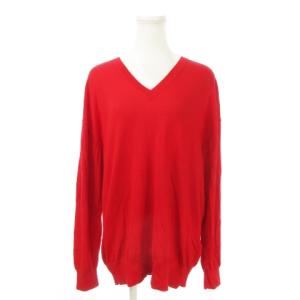 24AW ニット セーター Vネック 長袖 薄手 ウール 赤 レッド /MN13 GY19