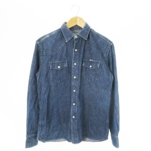 ウエスタンシャツ デニム ダンガリー 長袖 コットン S 紺 ネイビー /AO13 GY19