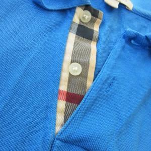 BURBERRY BRIT ポロシャツ 半袖 鹿の子 ロゴ刺繍 M 青 ブルー /AO15 GY19