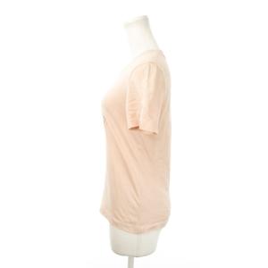MONCLER 23SS Tシャツ カットソー ラウンドネック 半袖 ラインストーン ロゴ 小さいサイズ XS ピンクベージュ