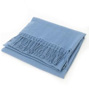 マフラー ストール カシミヤ フリンジ 薄手 青 ブルー /AO7 GY19