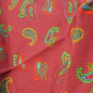 ETRO スカーフ スクエア シルク 絹 チーフ ペイズリー 総柄 ロゴ 赤 レッド ボルドー /CK22 GY19