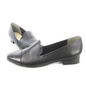 REGAL パンプス スリッポン ローヒール スクエアトゥ レザー 革 22.5cm 黒 ブラック /CK5 GY19