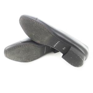 REGAL パンプス スリッポン ローヒール スクエアトゥ レザー 革 22.5cm 黒 ブラック /CK5 GY19