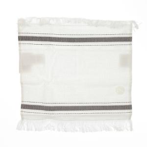 カレ タオル タオルハンカチ ハンドタオル パイル フリンジ ラバーロゴ ライン 白 ホワイト 黒 ブラック