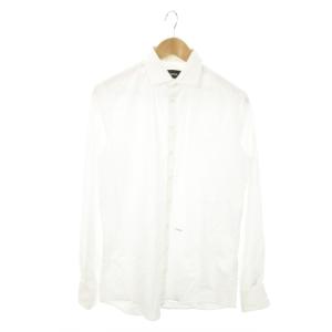 シャツ ワイシャツ Yシャツ ワイドカラー 長袖 ロゴプレート 50 XL 白 ホワイト /MN20 GY19