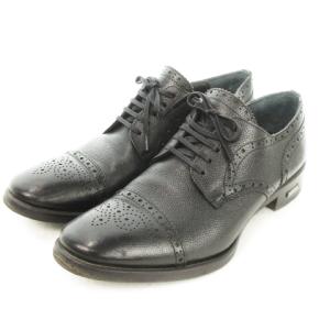 ビジネスシューズ レザー レースアップ メダリオン ロゴ 42 27cm 黒 ブラック /AO4 GY19