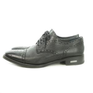 DSQUARED2 ビジネスシューズ レザー レースアップ メダリオン ロゴ 42 27cm 黒 ブラック /AO4 GY19