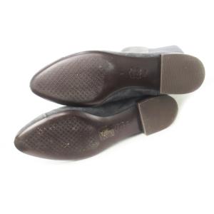 TORY BURCH ロングブーツ ローヒール ラウンドトゥ スエード レザー 革 切替 ゴア ロゴ 7.5 24.5cm グレー