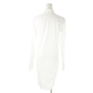 alexanderwang シャツワンピース ひざ丈 長袖 比翼 切替 コットン オックスフォード生地 小さいサイズ XS 白 ホワイト