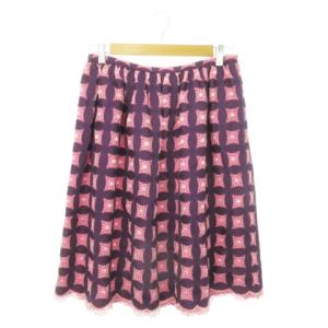 コムデギャルソン COMME des GARCONS スカート ミモレ フレア レース 刺繍 総柄 L