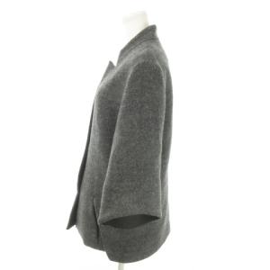 Chalayan ショートコート テーラーカラー 七分袖 メルトン タック M グレー /AO11 GY19