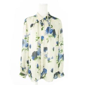 Premiere シアーシャツ 長袖 ストライプ 花柄 総柄 透け感 11 ベージュ /AO21 GY19