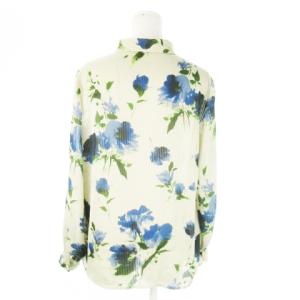 ROCHAS Premiere シアーシャツ 長袖 ストライプ 花柄 総柄 透け感 11 ベージュ /AO21 GY19