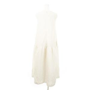 S Max Mara ロングワンピース ノースリーブ 切り替え コットン リネン 36 S グレージュ /AH20 GY19