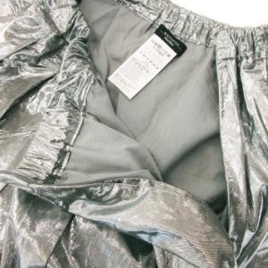 MAX MARA WEEKEND LINE フレアスカート ロング ウエストゴム メタリック 38 S シルバーカラー /MN21 GY19