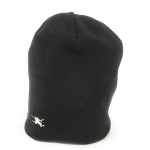 帽子 ニット帽 ビーニー ウール ロゴ刺繍 スポーツ ゴルフ 56.5cm 黒 ブラック /AO5 GY19