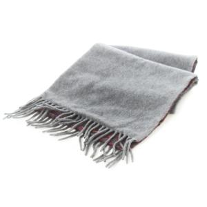 マフラー ダブルフェイス カシミヤ シルク 絹 フリンジ 無地 ペイズリー グレー 赤 ワイン /CK32