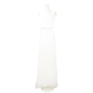Bridal ドレス パーティー フォーマル ロング マキシ ノースリーブ レース トレーン 2 M 白