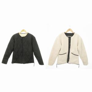REVERSIBLE JACKETS リバーシブル ダウンジャケット ダブルジップ キルティング ボア