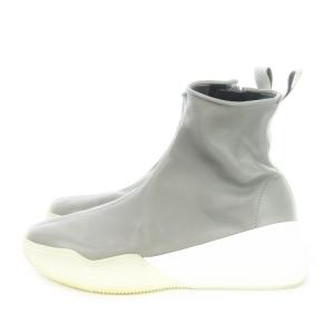 ストレッチスニーカーブーツ ショート ロゴ 35 22cm グレー /AO1 GY19