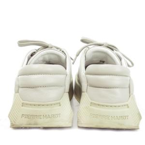PIERRE HARDY スニーカー シューズ ローカット 厚底 ラムレザー 本革 ロゴ 38 24cm オフホワイト /MN9