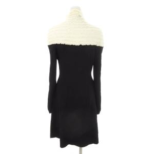 VALENTINO ミニワンピース フリル ニット S ブラック