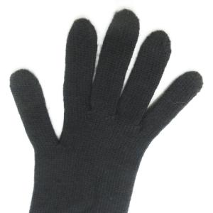 PRADA 手袋 グローブ ニット ロング カシミヤ 絹 シルク混 無地 M 黒 ブラック /AO8 GY19