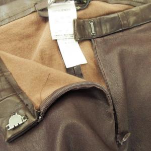 roberto cavalli レザーパンツ レギンス ストレッチ 羊革 ラムレザー 40 L 茶 ブラウン /AH8 GY19