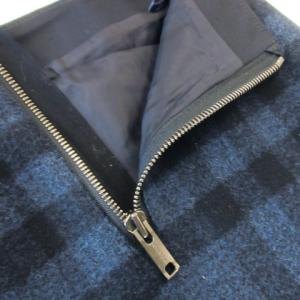 BURBERRY LONDON タイトスカート ミニ ウール 縮絨 ロゴ刻印 チェック 36 S 青 ブルー /MN23 GY19