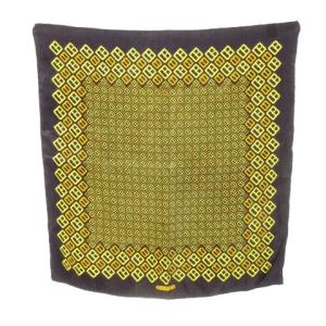 スカーフ シルク 絹 ロゴ バックル柄 総柄 紺 ネイビー /MN2 GY19