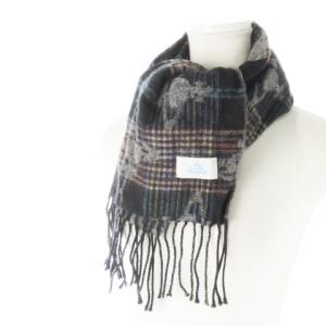 Vivienne Westwood MAN マフラー フリンジ オーブ チェック ブラック